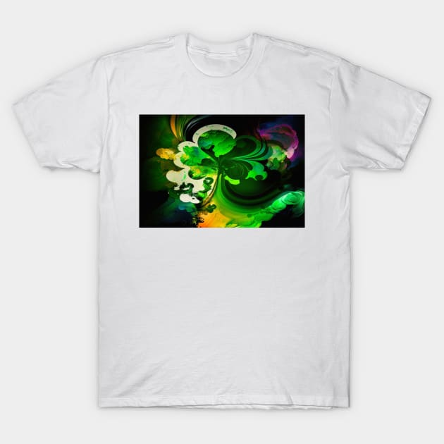 St Patricks Day Artwork - Green abstract artwork T-Shirt by Unwind-Art-Work